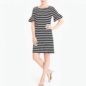 JCrew Black and White Striped Dress